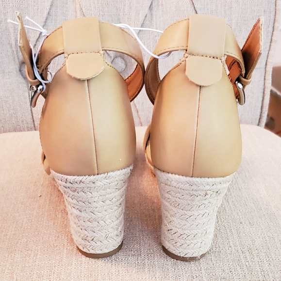 Tan Wedge Sandals - Picture 2 of 8